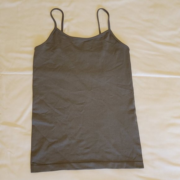Active Basic gray spaghetti strap cami stretchy tank top sz: S - Picture 6 of 6